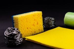 Two dishwashing sponges